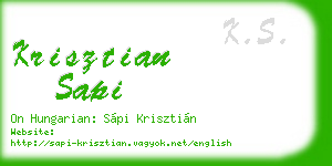 krisztian sapi business card