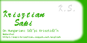 krisztian sapi business card